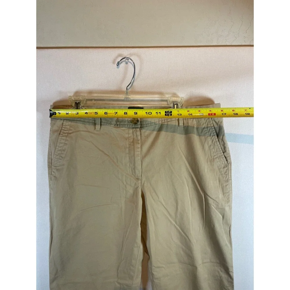Talbots Womens 12 Relaxed Chino Pants Khaki‎ Tan Straight Leg Mid Rise Cotton
